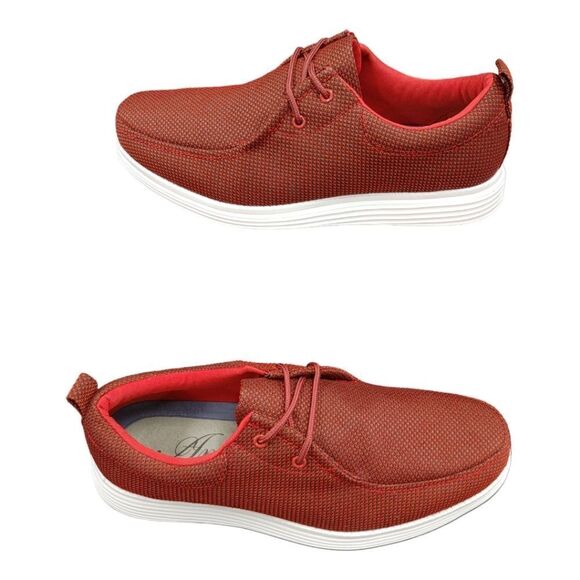 MEN'S AMALI DANIEL 2 RED LOW TOP CASUAL MOC TOE SNEAKER. - Picture 3 of 7